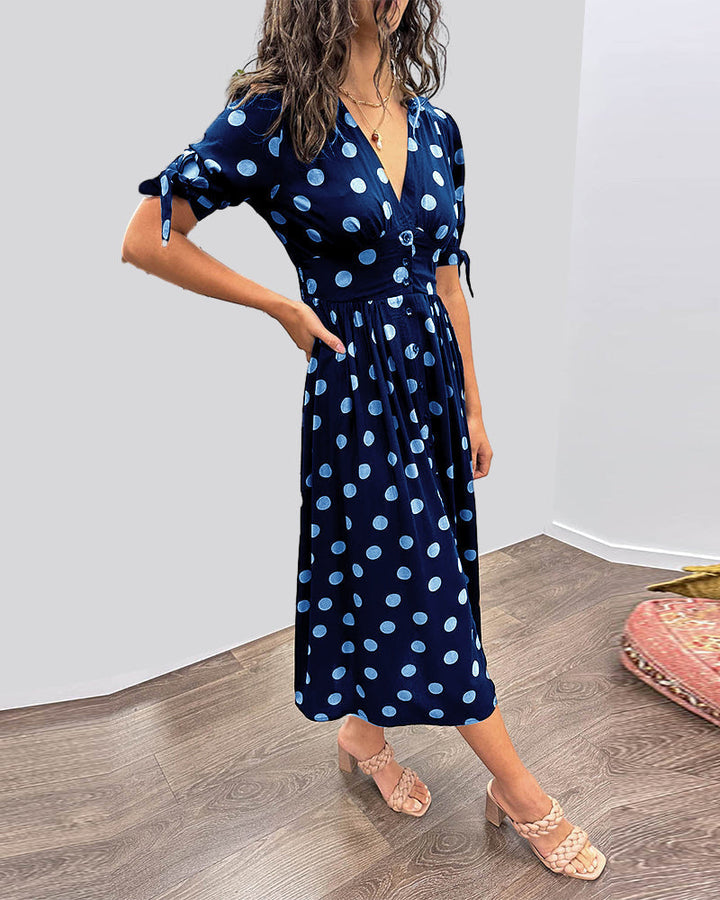 Miley - Robe V-Cou à Pois
