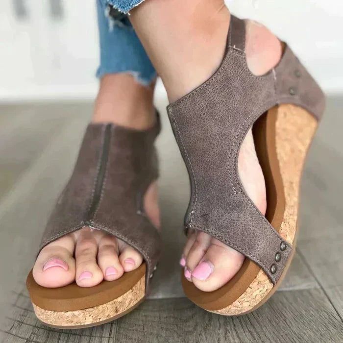 Nicole - Sandales Compensées Élégantes