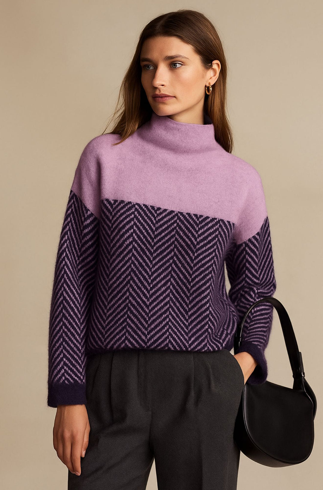 Amira - Élégant Pull Roulé en Cachemire