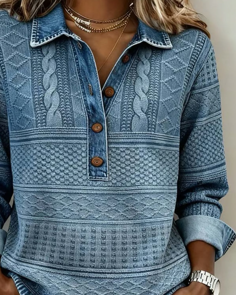 Sofia - Pull Décontracté Denim