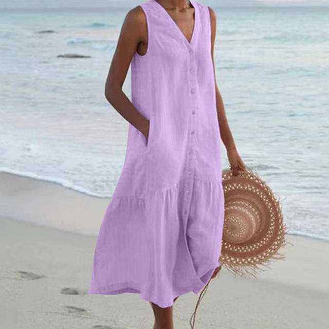 LYRA – ROBE D'ÉTÉ À COL EN V