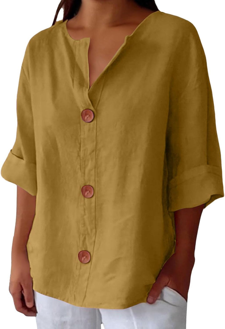 Clara - Blouse en Lin Décontractée