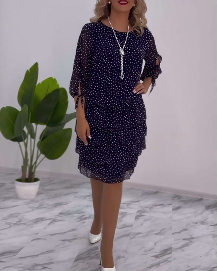 Blanche - Robe À Pois Élégante