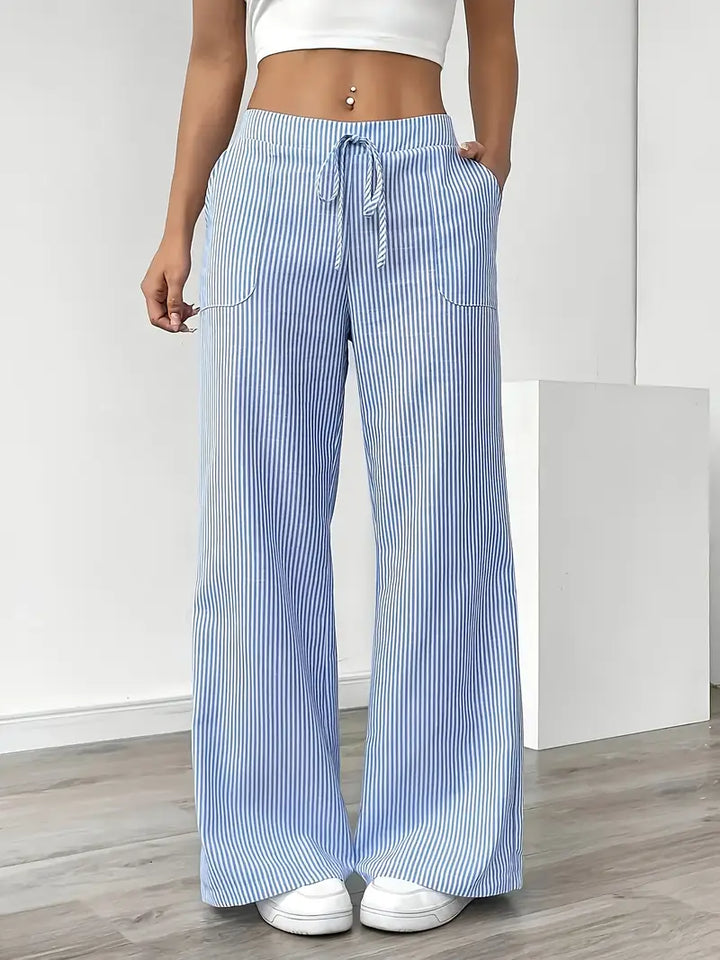 Louise - Pantalons Rayés Décontractés