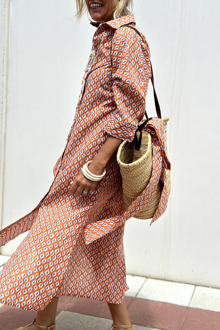 Anne - Élégante robe chemise à carreaux