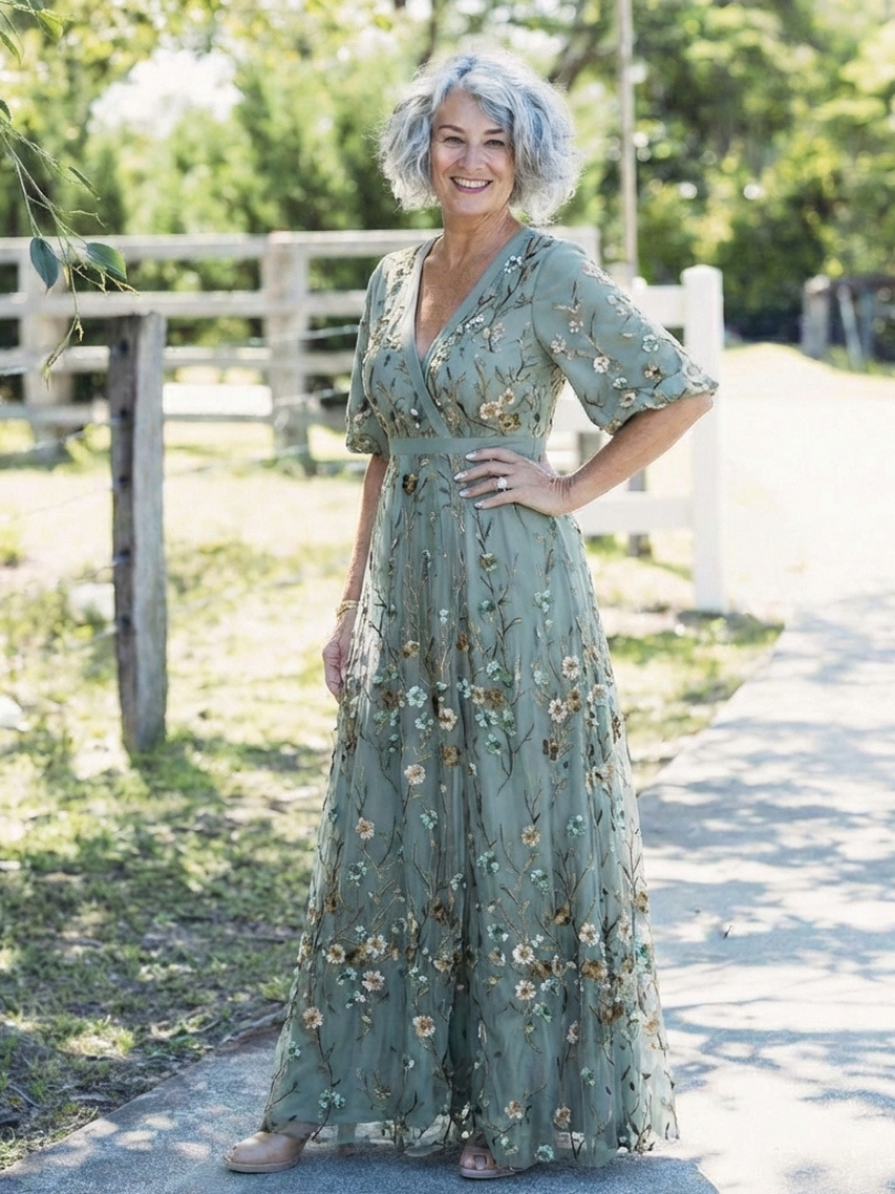 Evadne - Robe Maxi Fleurie Aérée