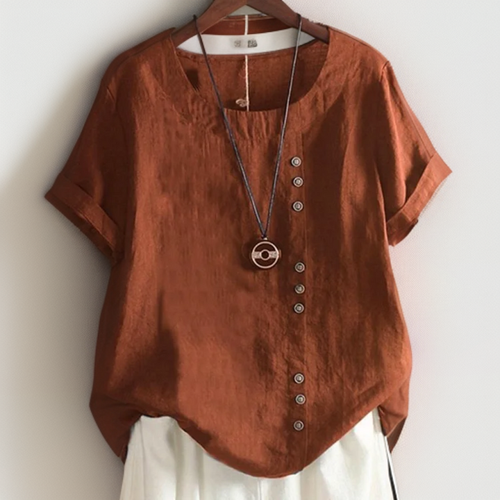 Marie - T-Shirt Chic Avec Boutons