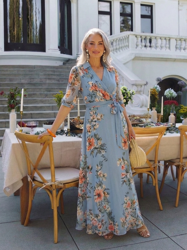 Elowen - Robe Maxi Fluide Fleurie